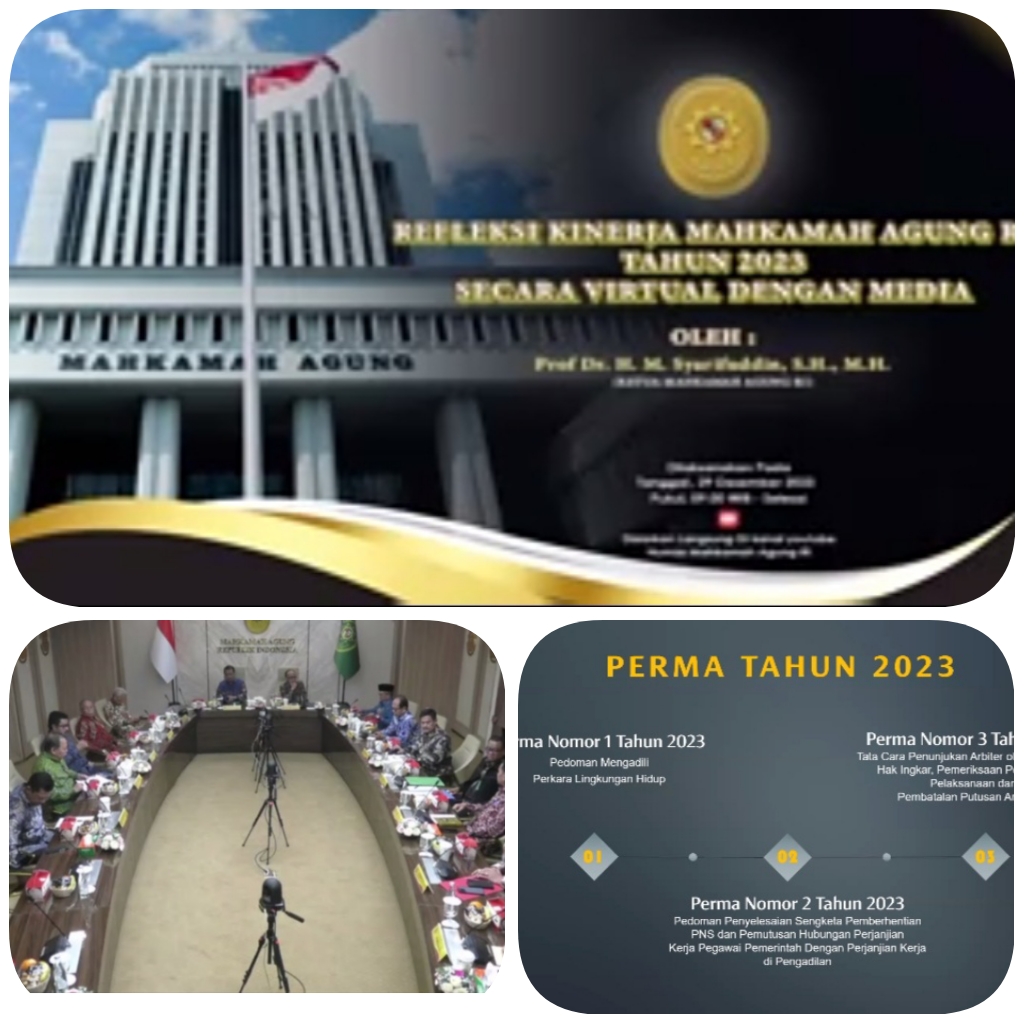 Refleksi Kinerja Mahkamah Agung Republik Indonesia Tahun 2023 secara Virtual dengan Media