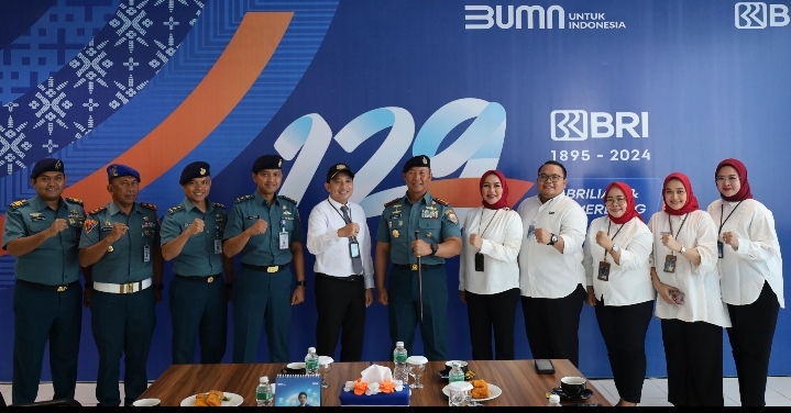 Jalin Silaturahmi Perkuat Sinergitas, Danlanal Dumai Kunjungi Kantor Cabang BRI Kota Dumai