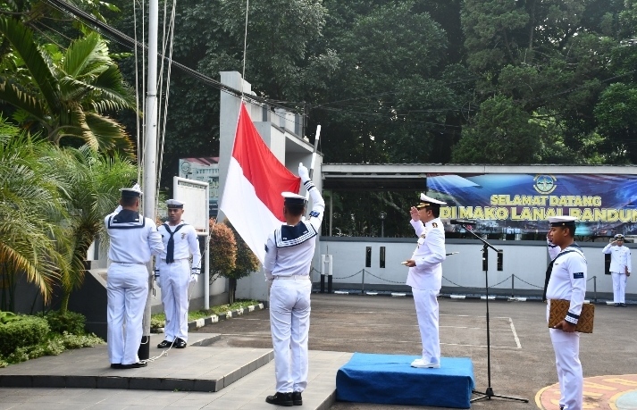 Pimpin Upacara Peringatan Hari Lahir Pancasila, Komandan Lanal Bandung Bacakan Pidato Kepala Badan Pembinaan Ideologi Pancasila RI