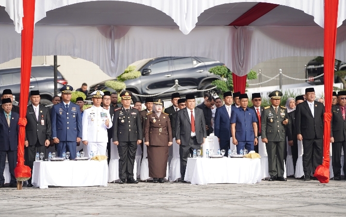 Perkuat Nasionalisme Dengan Nilai Luhur Pancasila, Danlanal Dumai Bersama Prajurit Ikuti Upacara Hari Lahir Pancasila