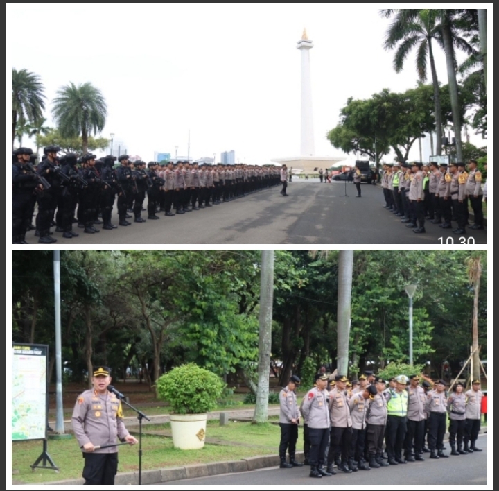 2.154 Personel Dikerahkan Layani Aksi Unjuk Rasa di Silang Selatan Monas