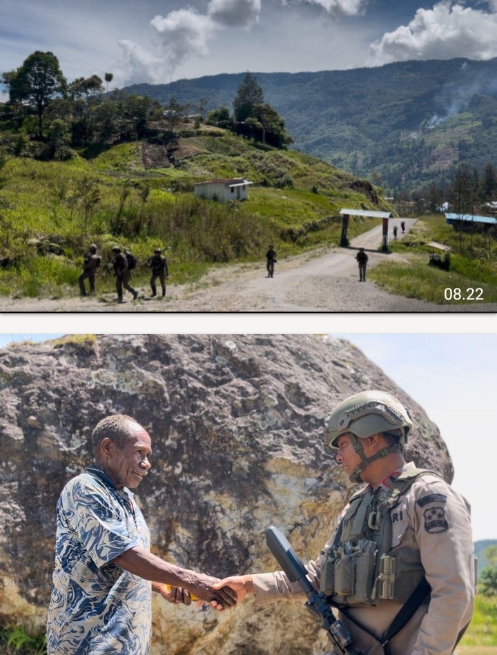 Satgas Damai Cartenz Gelar Patroli dan Pelayanan Kesehatan di Sinak