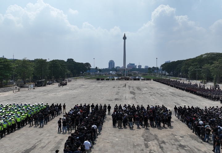 7.643 Personel Gabungan Berikan Pelayanan Pengamanan Zikir dan Doa Kebangsaan di Monas