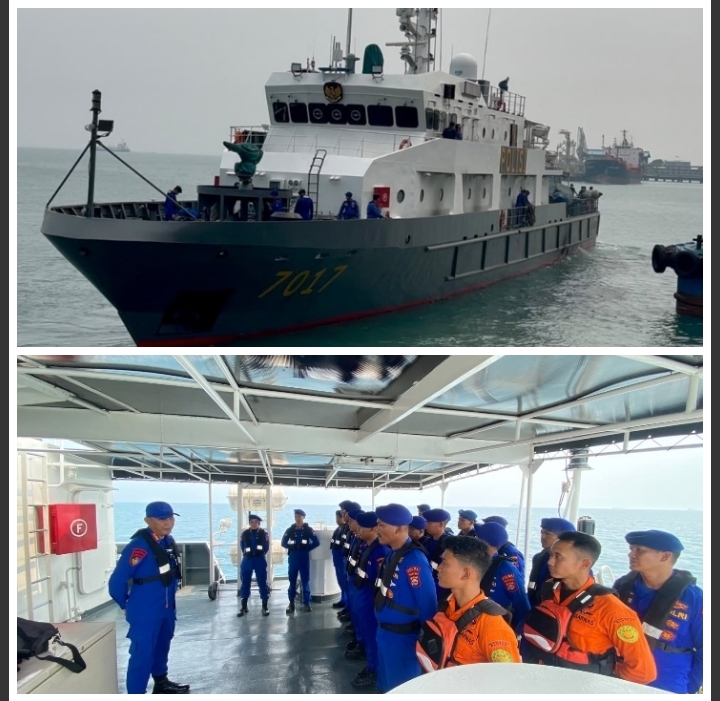 Hari Ketiga, KP Sanjaya-7017 Polri dan KN SAR Tetuka Terus Sisir Perairan Selat Sunda
