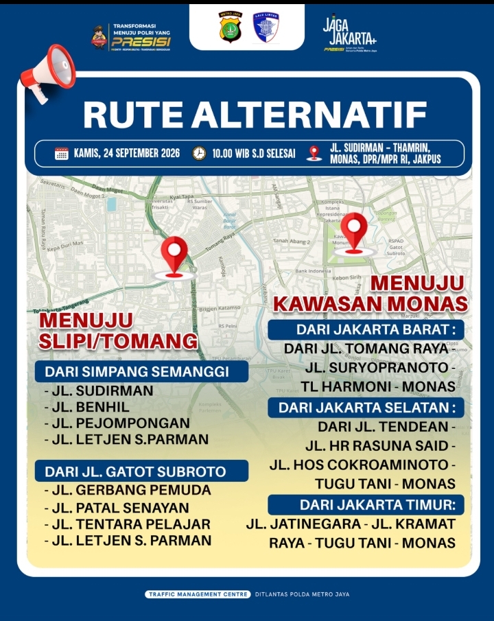 Polda Metro Jaya Siapkan Rekayasa Lalu Lintas Situasional, Warga Diimbau Rencanakan Perjalanan