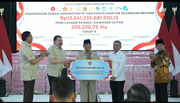 Presiden Prabowo Saksikan Penyelamatan Kekayaan Negara Rp13,24 Triliun dan 259 Ribu Hektare Kawasan Hutan kepada Negara