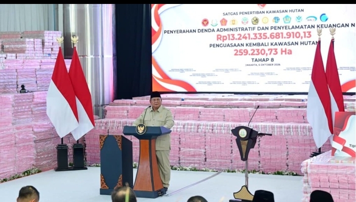 Presiden Prabowo Apresiasi Satgas PKH, Selamatkan 6,2 Juta Hektare Hutan Senilai Hampir Rp400 Triliun