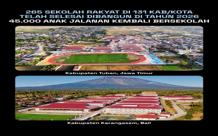 265 Sekolah Rakyat Berdiri, 45 Ribu Anak Kembali Bersekolah